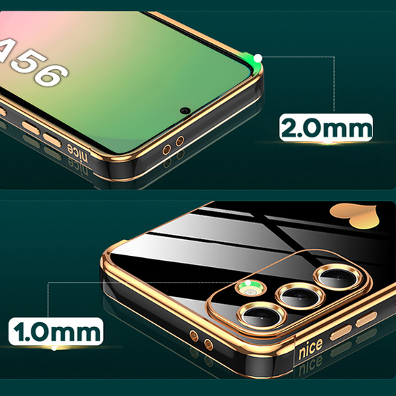 Etui do Samsung Galaxy A56 5G, Electro heart, czarne + Szkło 9H