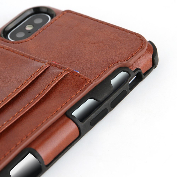 Etui Two Cards Hybrid Case iPhone XS Max 6.5 - Brown