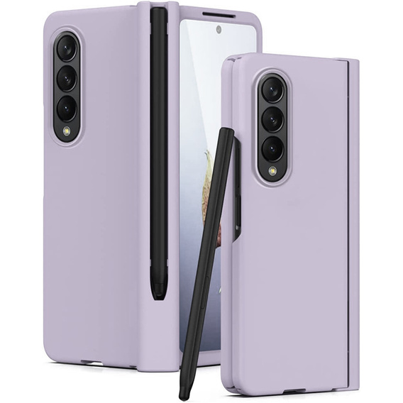 Etui ze szkłem do Samsung Galaxy Z Fold 4 5G, Rubberized Case,Purple