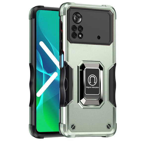 Etui do Xiaomi Poco X4 Pro 4G, Dual-Layer Armor, zielone