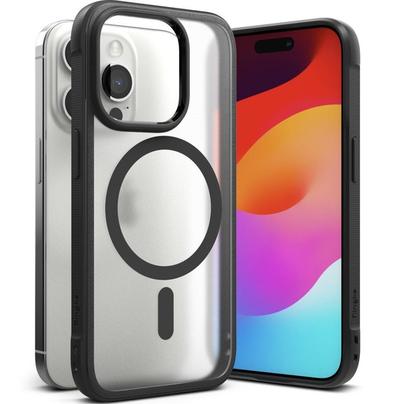 Etui Ringke do iPhone 15 Pro, Fusion Bold MagSafe, matowe przezroczyste / czarne