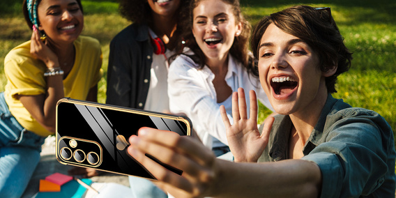 Etui do Samsung Galaxy A56 5G, Electro heart, czarne + Szkło 9H