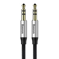 BASEUS Yiven M30 Kabel Minijack 3.5mm Aux 1.5m - Silver/Black