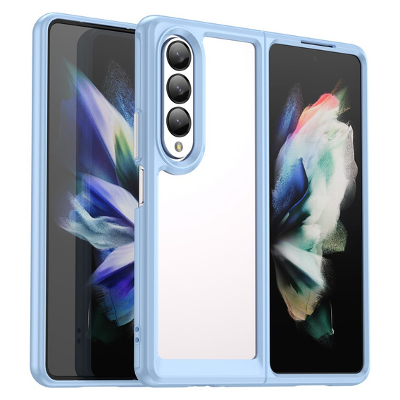 Etui ERBORD do Samsung Galaxy Z Fold 4 5G, Hybrid Case, Baby Blue