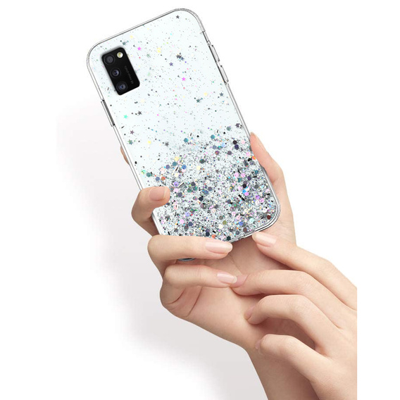 Etui do Samsung Galaxy A41, Glittery, przezroczyste