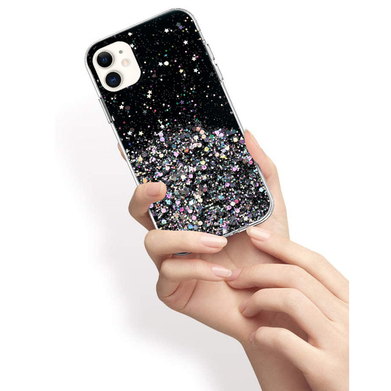 Etui do iPhone 12/12 Pro, Glittery, czarne