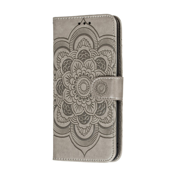 Etui z klapką do Xiaomi Redmi Note 9s/ 9 Pro, Mandala, szare