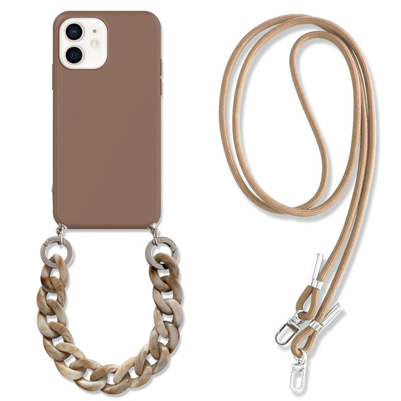 Etui INS Crossbody do iPhone 12/12 Pro, Brązowe