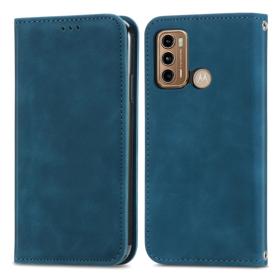 Etui Wallet do Motorola Moto G60, Vintage Style Smooth, Blue