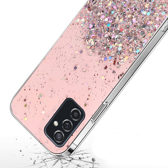 Etui do Samsung Galaxy M52 5G, Glittery, różowe