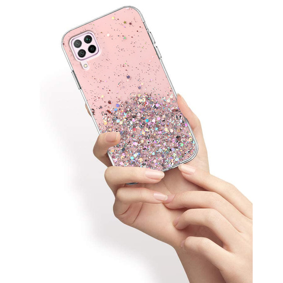 Etui do Huawei P40 Lite, Glittery, różowe