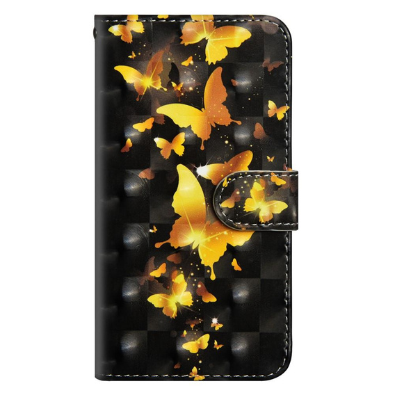 Etui Wallet do Samsung Galaxy A50/A30s, Light Spots Decor, Gold Butterflies