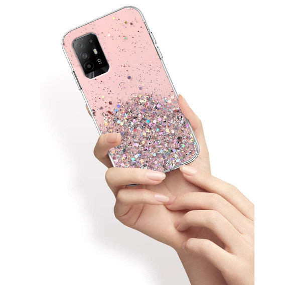 Etui do Oppo Reno5 Z / F19 Pro Plus, Glittery, różowe