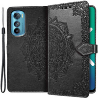 Etui z klapką do Motorola Edge 30, Mandala, czarne