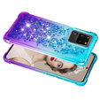 Etui Liquid Glitter do Samsung Galaxy S20 Ultra - Dropproof - Purple / Baby Blue