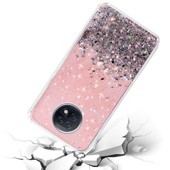 Etui do Xiaomi Redmi Note 9T 5G, Glittery, różowe