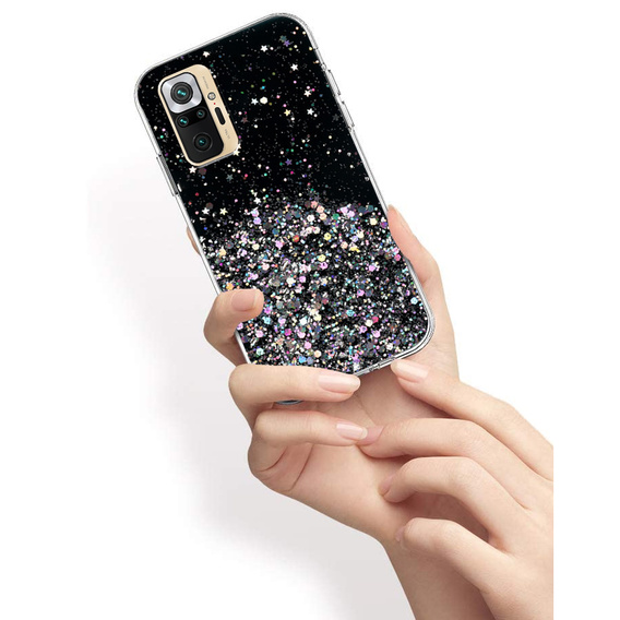 Etui do Xiaomi Redmi Note 10 Pro, Glittery, czarne