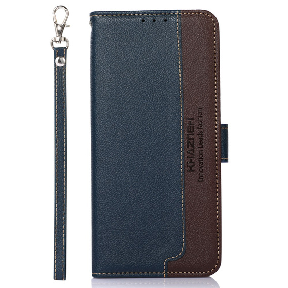 Etui Wallet do Samsung Galaxy M52 5G, KHAZNEH RFID, Dual Color, Blue / Brown