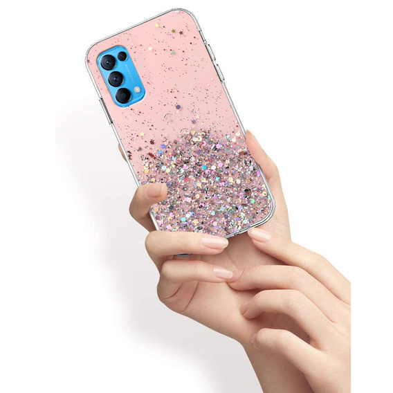 Etui do OPPO Reno 5 5G, Glittery, różowe
