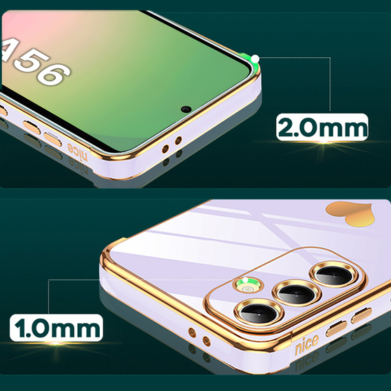 Etui do Samsung Galaxy A56 5G, Electro heart, fioletowe + Szkło 9H