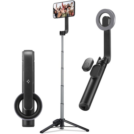 Spigen S570W MagSafe Bluetooth Kijek Selfie Stick Tripod, Czarny