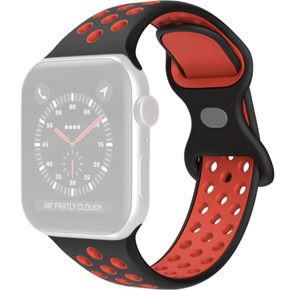 Pasek Hollow do Apple Watch 1/2/3/4/5/6/7/8/SE 38/40/41MM, Black/Red