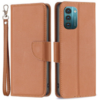 Etui z klapką do Nokia G11 / G21, Litchi Wallet Case, brązowe