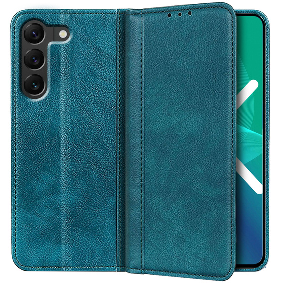 Etui do Samsung Galaxy S22+ Plus 5G, Wallet Litchi Leather, zielone