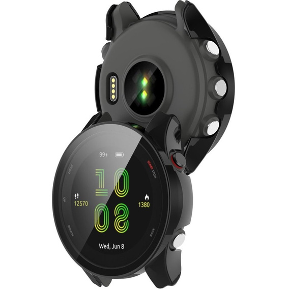 Etui z wbudowanym szkłem do Garmin Forerunner 255, Black