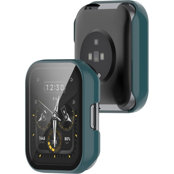 Etui z wbudowanym szkłem hartowanym do Realme Watch 2 Pro - Dark Green