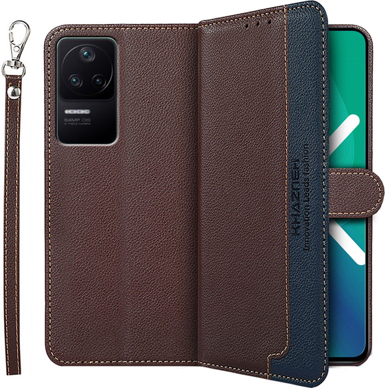 Etui Wallet do Xiaomi Poco F4 5G, KHAZNEH RFID, Dual Color, Brown