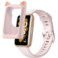 Etui Siliconowe CAT EARS do Huawei Honor Band 6/7, Pink