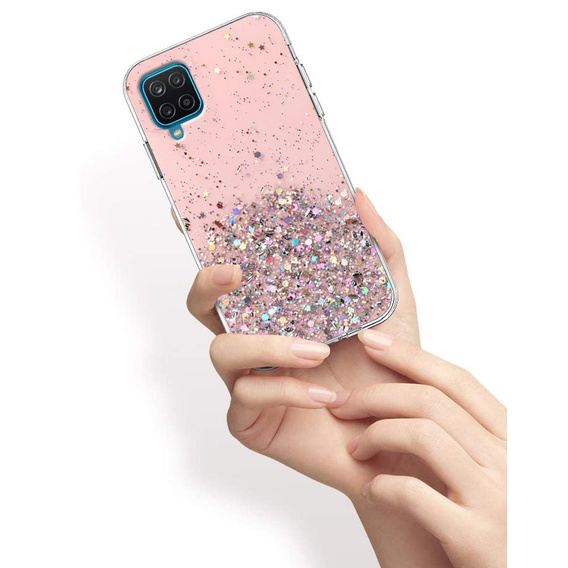 Etui do Samsung Galaxy A22 / M22 4G / LTE, Glittery, różowe