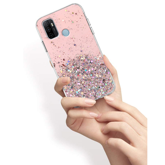 Etui do Oppo A53 2020, Glittery, różowe