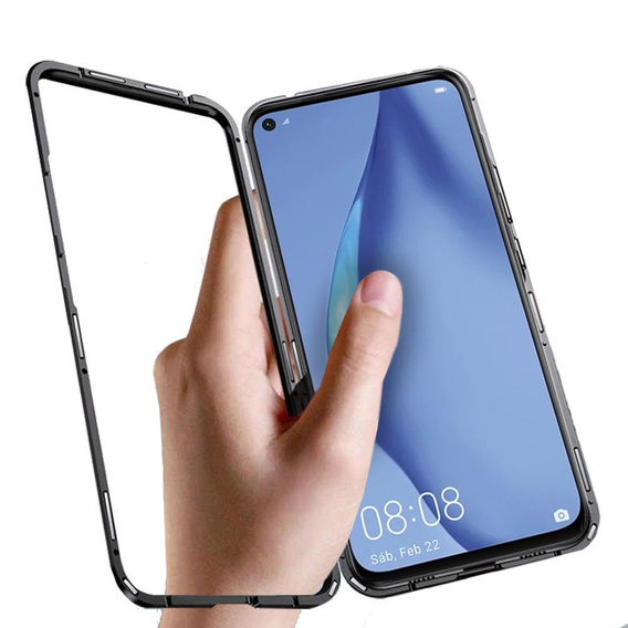 Etui do do Huawei P40 Lite, Magnetic back glass Case, Czarne