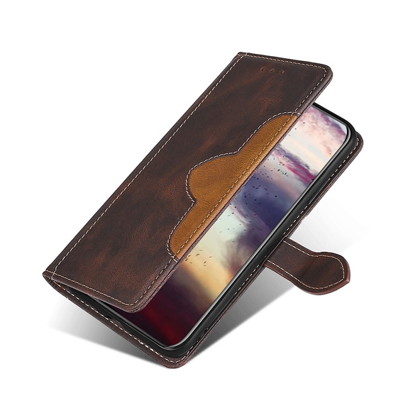 Etui Wallet do Samsung Galaxy A13 4G, Hat Pattern, Brown