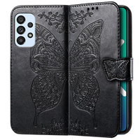 Etui z klapką do Samsung Galaxy A53 5G, Butterfly, czarne