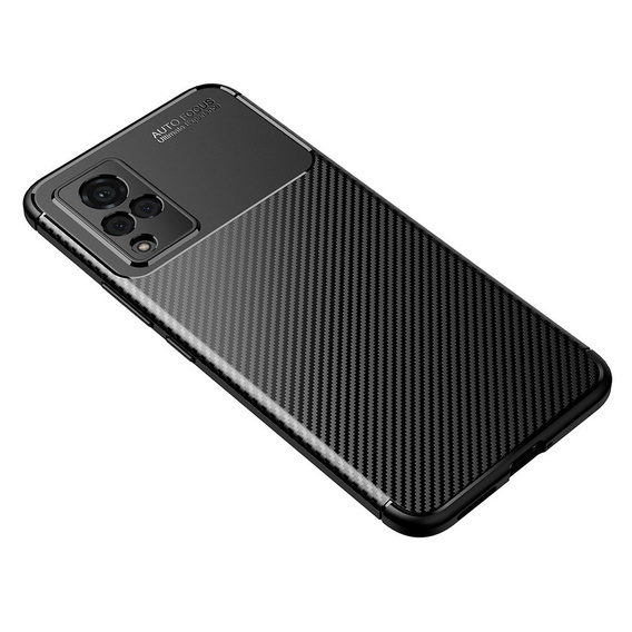 Etui do Vivo V21 5G - CARBON FIBER - Z ochroną aparatu - Black