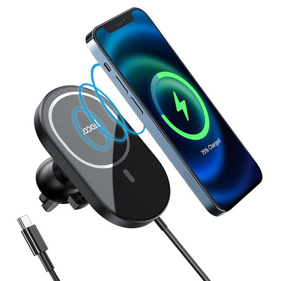 HOCO Uchwyt Samochodowy z Indukcją MagSafe do kratki 15W, Black