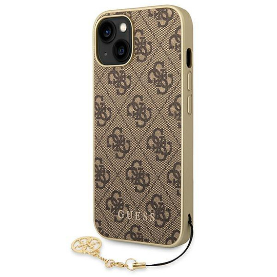 Etui GUESS do iPhone 14, 4G Charms Collection Hardcase, brązowe