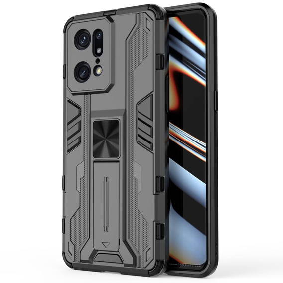 Etui do Oppo Find X5 Pro, Military kickstand, czarne