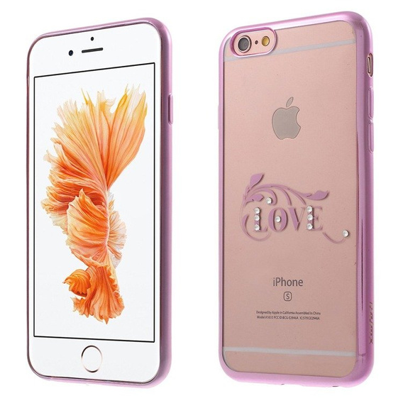 Etui BABOX Rhinestone Plated Gel Case Apple iPhone 6 / 6s 4.7 - LOVE Pattern 