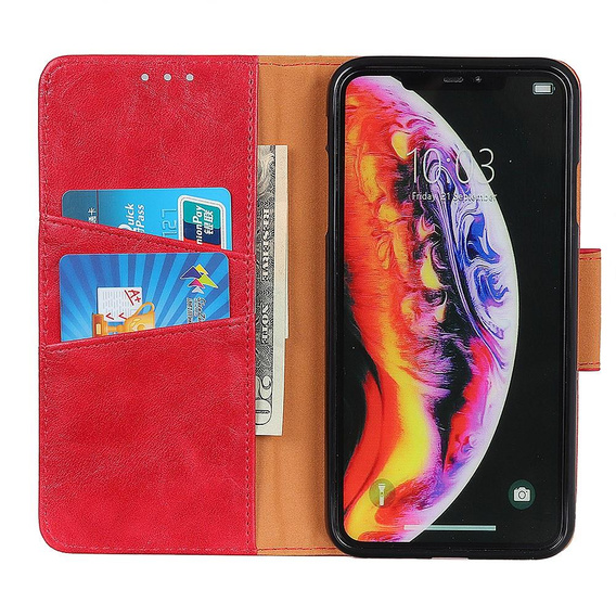 Skórzane Etui Wallet do Samsung Galaxy A50 / A30s - Red