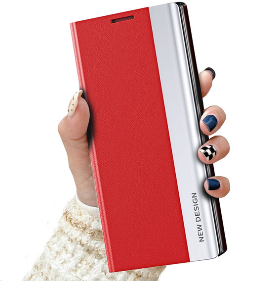 Etui z klapką do Xiaomi Redmi 10C, Side Magnetic, czerwone