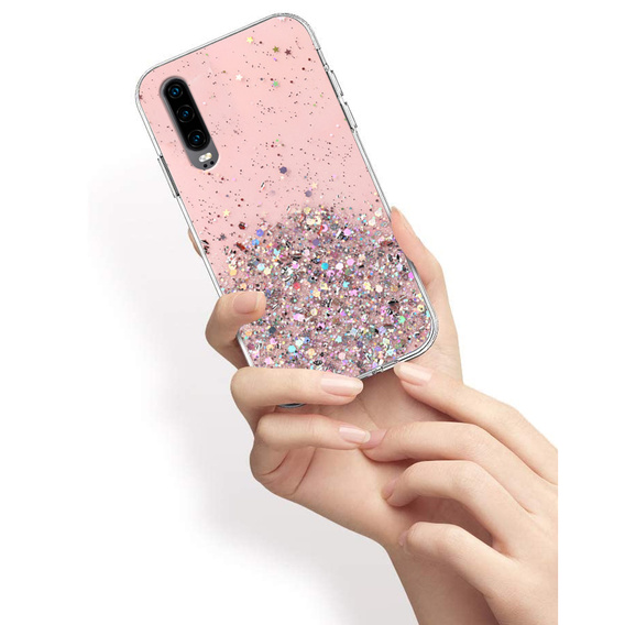 Etui do Huawei P30, Glittery, różowe