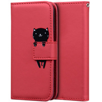 Etui Wallet do Samsung Galaxy A13 4G, Cat, Red