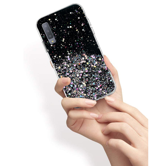 Etui do Samsung Galaxy A7 2018, Glittery, czarne