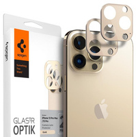 2x Spigen OPTIK.TR - Szkło Hartowane na Aparat do iPhone 13 Pro / 13 Pro Max, Gold