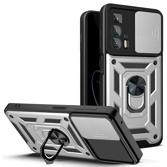 Etui do Motorola Edge 20 Pro - NOX Camera Slide - Silver