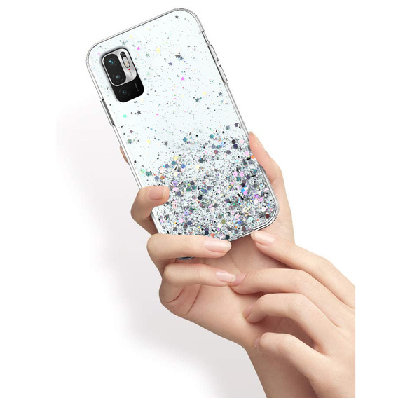 Etui do Xiaomi Redmi Note 10 5G / Poco M3 Pro 5G, Glittery, przezroczyste